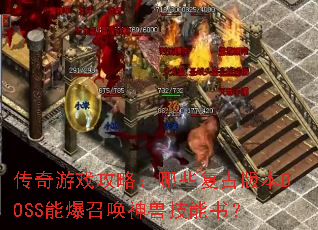 ������Ϸ���ԣ���Щ���Ű汾BOSS�ܱ��ٻ����޼����飿