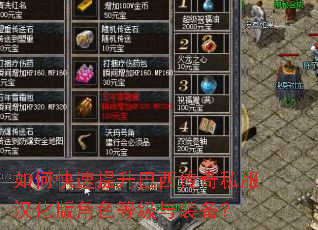 如何快速提升巴西传奇私服汉化版角色等级与装备? 如何快速提升巴西传奇私服汉化版角色等级与装备?